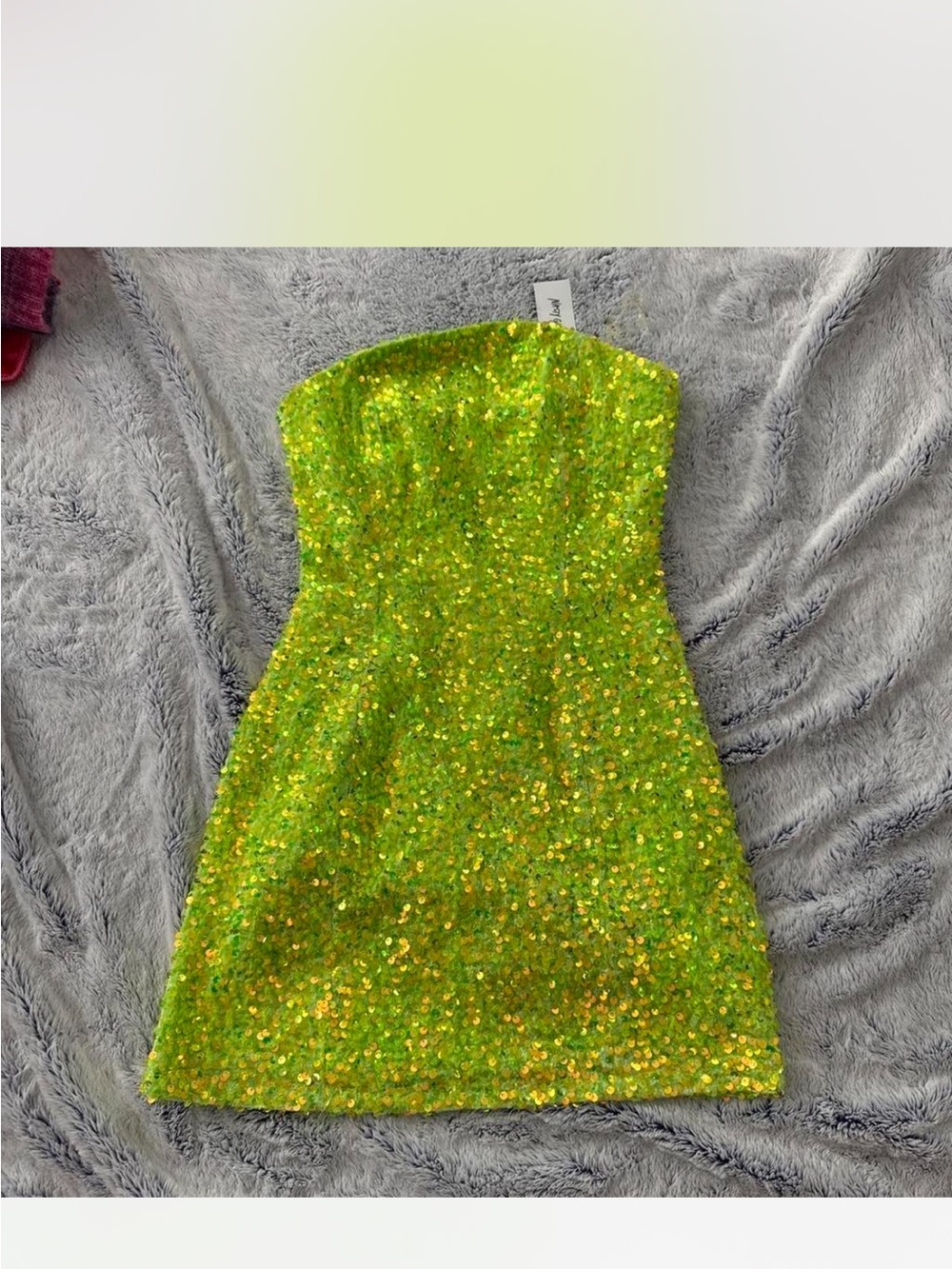 Strapless Green Sequin Party Dress